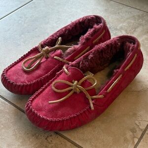 UGG Red and Tan Moccasins